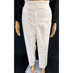 White Pants , 100% cotton, wide leg, with elastic back, 2 pocket at front